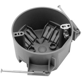 AIRTAK 1-Gang Thermoplastic New Work Round Electrical Box,20Cu.in 4" Dia Outlet Box with Grounding Lug and Screw, ETL Listed(1 Pack).