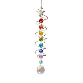 Sun Catcher,RoadLoo Decorative Suncatcher Bead Spinner Dream Catcher Crystal Ornaments With Chain Pendant Ornament for Window Bedroom Car Home Garden Office Party Wedding Decorations