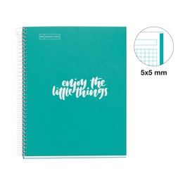 Miquelrius 46563 Notebook A5 100 Grid 90 g Messages Turquoise