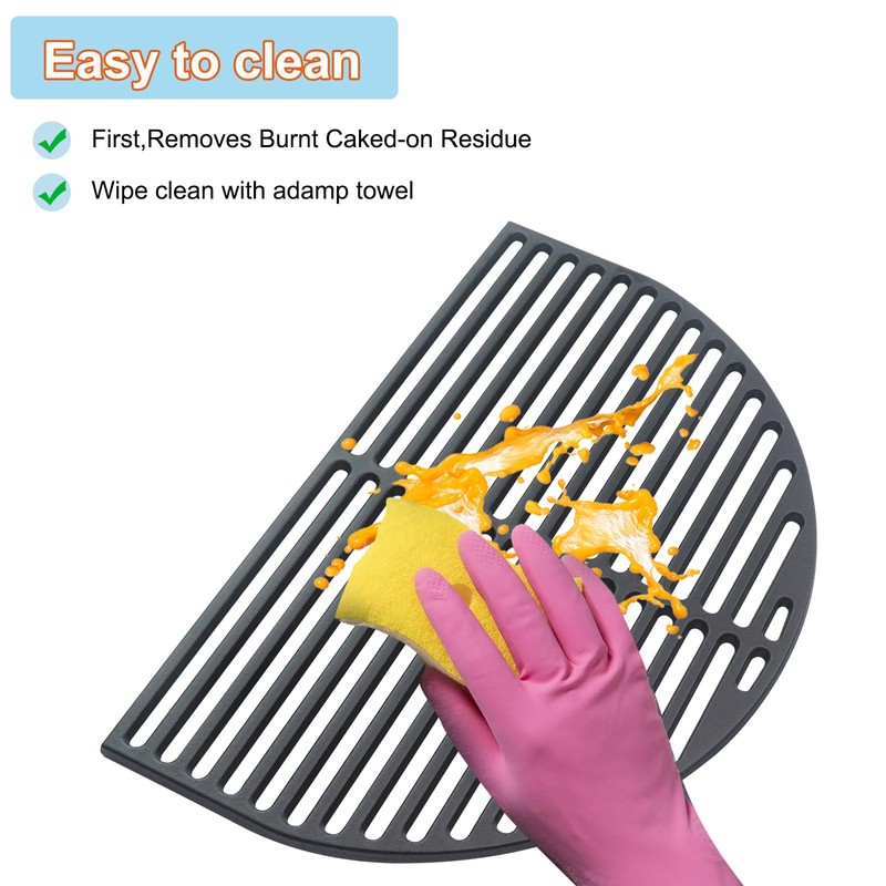 Derurizy 361 Searing Grate, Half-Moon Cast Iron Grill Grate, Extra