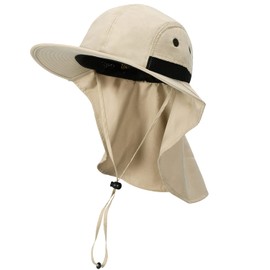 Tirrinia Neck Flap Sun Hat with Wide Brim - UPF 50+ Hiking Safari Fishing Caps for Men and Women, Perfect for Outdoor Adventures