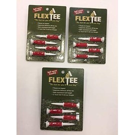 Flex Tee 3" RED Golf TEE 3 Packs (12 tees)