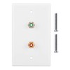 Dual RCA Connector Wall Plate RCA Insert with White Center
