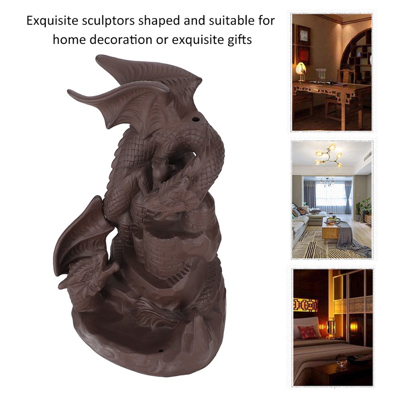 Backflow Incense Burners Dragon Shape Purple Sand Waterfall Burners Home
