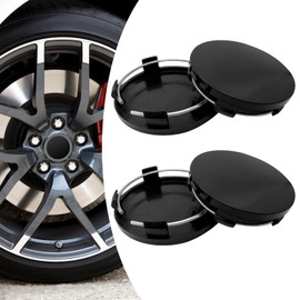 VBGURR Pack of 4 Wheel Hub Caps, 60 mm, Durable Hub Caps, Rim Caps for Car, Wheel Hub Cover, Polished Surface for Wheel Hubs, Car Accessories (Black)