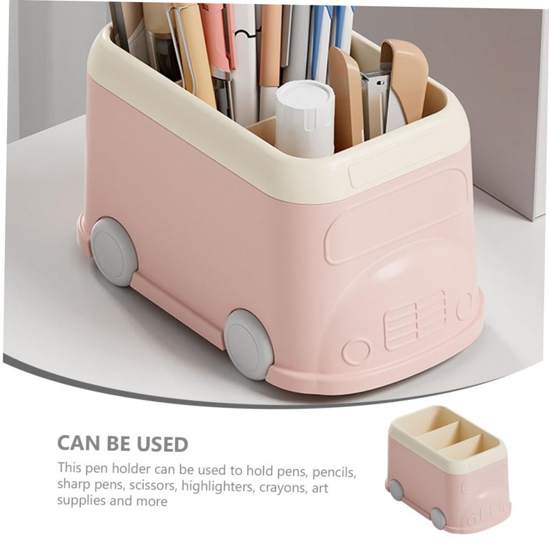 jojofuny Multi Grid Pen and Pencil Holder Versatile Plastic Desk
