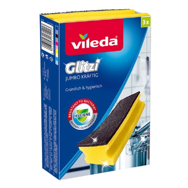 Vileda Glitzi Jumbo Strong with Antibac - Extra Abrasive Even on Large Surfaces