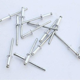 Rivets Aluminium Pop Rivets Large Flange, Open-End Dome Head Blind Rivets 2.4/3.2/4/4.8mm Pack of 50 (2.4 x 6 mm)