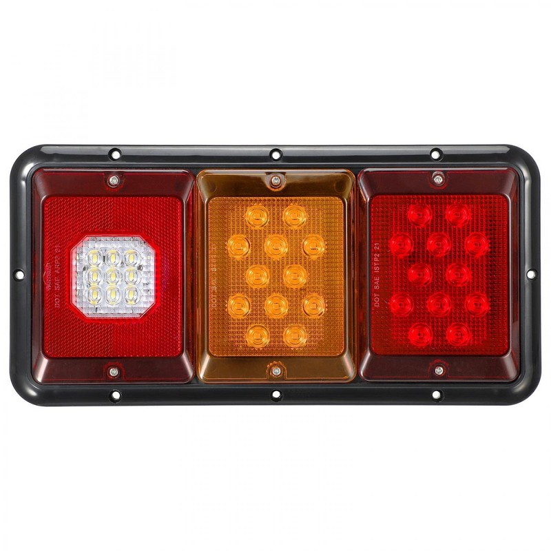 Partsam 2x LED Triple Tail Lights 45 LEDs Rectangle Vertical