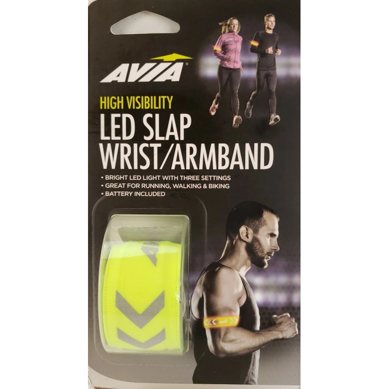 Avia High Visibilty LED Slap Wrist/Armband Light Running Battery Powered