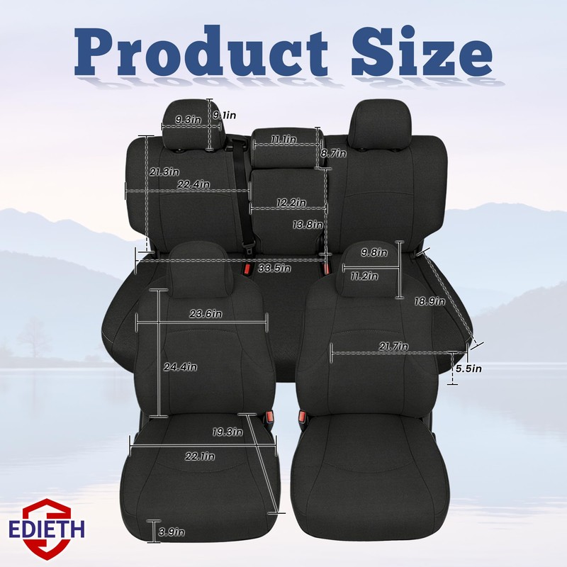 EDIETH Front and Rear Seat Covers for Toyota 4Runner 2011–2024