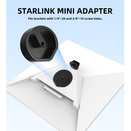 Wirein Starlink Mini Mount Adapter - Dual 1/4" ~ 3/8" Threads for Tripods, Clamps, Brackets - Aluminum + Pipe Compatibility, Use for Boat Roof Ground Car