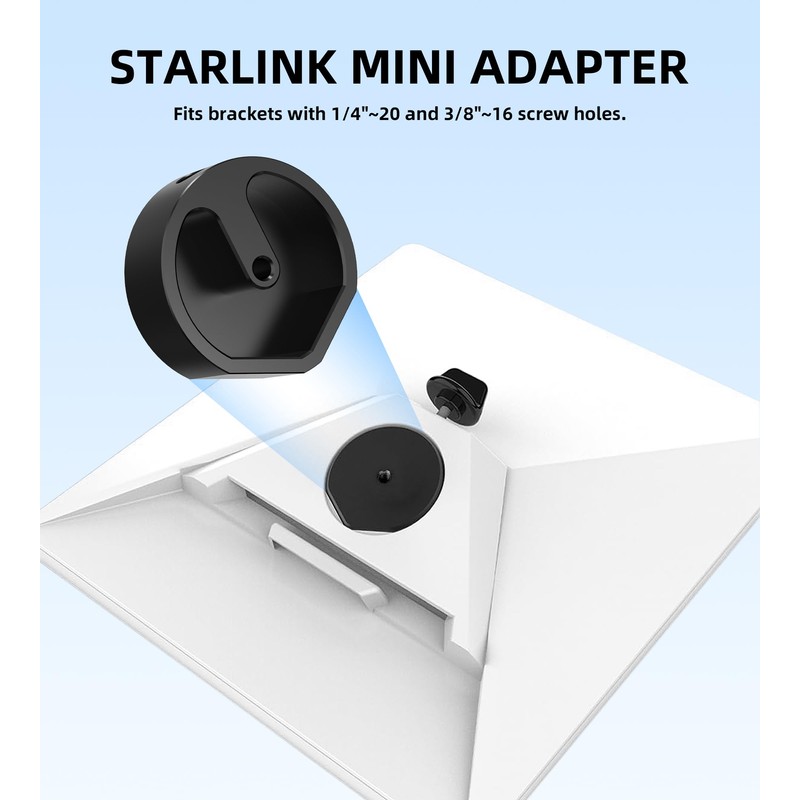 Wirein Starlink Mini Mount Adapter - Dual 1/4" ~ 3/8"