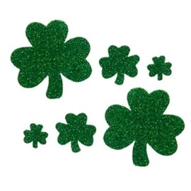 Nikki's Knick Knacks Foam Glitter Peel and Stick Shamrock Stickers - St. Patrick's Day DIY Craft - 190 Piece