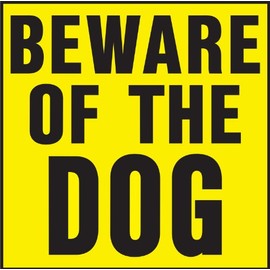 HY-KO Products YP-6 Beware of Dog プラスチックサイン 11インチ x 11インチ ブラック/イエロー