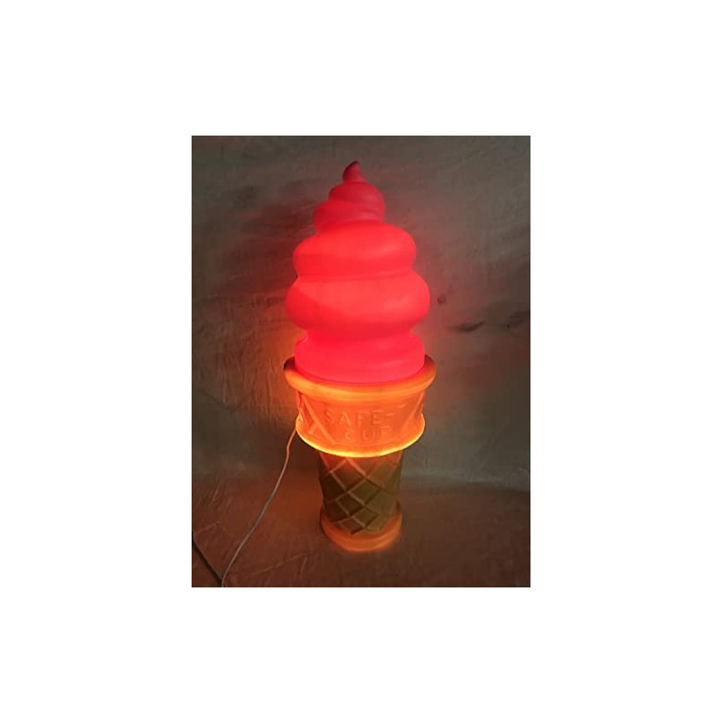 Giant Ice Cream Cone Strawberry Lamp
