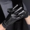 Guantes de Piel para Hombre, Guantes Negros de Cuero con