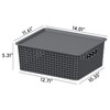 Taysisiter 13 Quart Plastic Storage Baskets with Lid, Weave Organizing