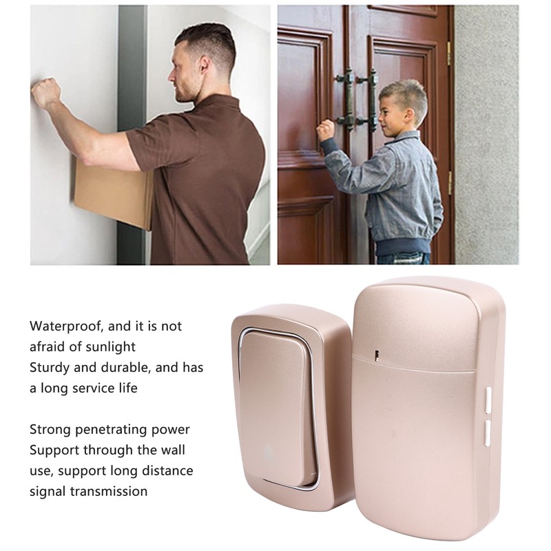 Wireless Doorbell Battery Free Self Generating Waterproof Mini Doorbell AC