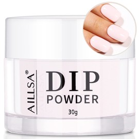 AILLSA Dip Powder Light Pink, Pink Dip Powder Nail 1 Oz, Nail Dipping Powder French Nail Art for Starter Manicure Salon DIY at Home, Dip Powder Colors Long Lasting, Odor-Free, Christmas's Selection