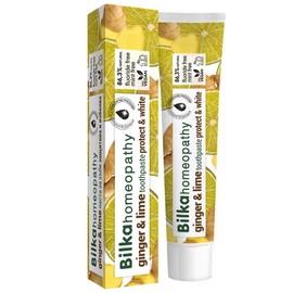 Bilka Homeopathy Ginger & Lime Toothpaste, Natural Protection of Enamel and Gums, Fluoride-Free, Menthol Free, Sugar-Free, 1 x 75 ml