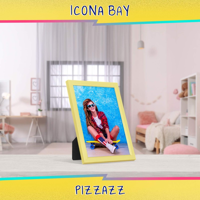 Icona Bay 7x5 Picture Frames (Yellow, 3 Pack), Coloured Solid