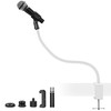 Prizmora Gooseneck White Microphone Stand Desk Mic Stand Arm Long