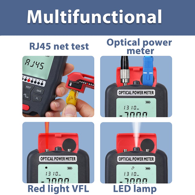20KM Fiber Optic Power Meter Red Light VFL Visual Fault