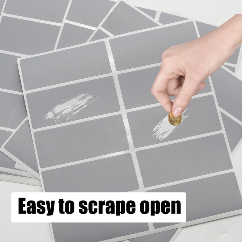Pine & Linen 300pcs Scratch Off Stickers, Rectangle Gray 1inch*2.36inch