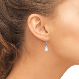 Franki Baker 925 Sterling Silver Dainty Rock Crystal Gemstone Earrings Length: 2.5cms