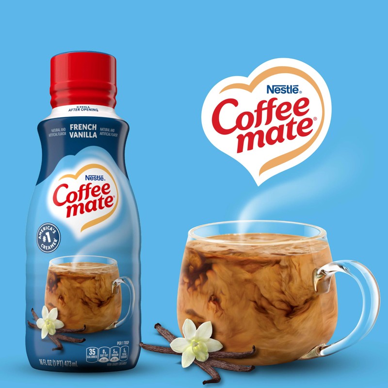 Coffee Mate French Vanilla Flavored Coffee Creamer, Shelf Stable, Non-Dairy,