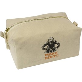 'More Dirt! Mountain Biker' Canvas Wash Bag/Makeup Case (CS00039474)