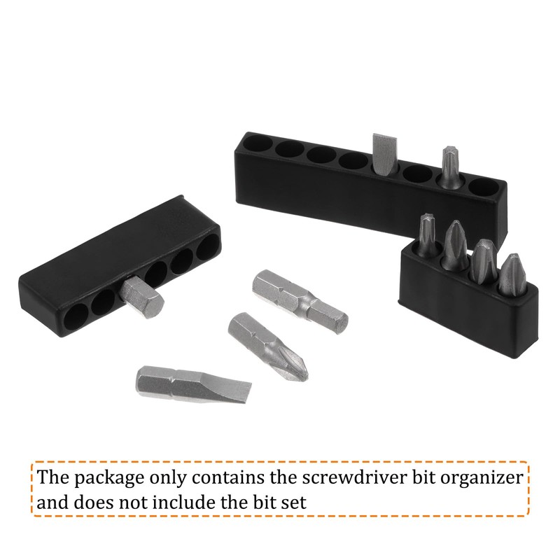sourcing map 12pcs Plastic Hex Shank Screwdriver Bit Holder Organizer