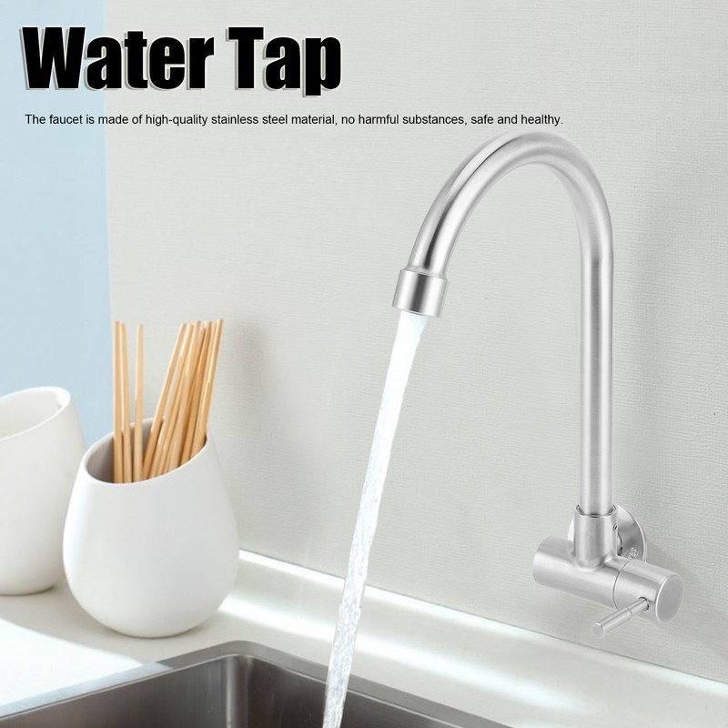 G1/2 Sink Faucet Wall-in 360 Degree Rotating Water Tap Single
