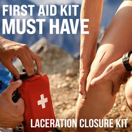 Emergency Wound Closure Strips - 2pk - Laceration Closure Kit - Stitchless & Easy to Use - Butterfly Bandages