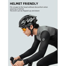 ROCKBROS Cycling Cap, Lightweight Cycling Hat with Sun Visor, Breathable Under Helmet Cap, Sun Protection Bike Hat, Cartoon Helmet Liner Hats for Men Women