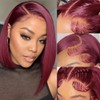 FJsuprise 12 inch 99j Burgundy Bob Wigs Human Hair Pre