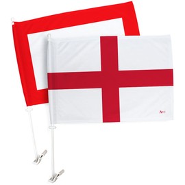 World Cup 2022 England Car Flag Blue Star Bandera Para Carros Auto Decorations Small Banner For Window Decor Clip Pole Accessories FIFA Sports Fans Outdoor Football Soccer British Gifts Made In USA
