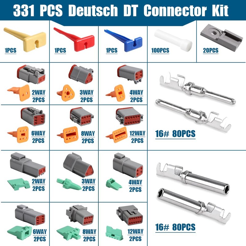 aikoolwer Deutsch Connector Kit 2 3 4 6 8 12