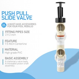 Bzsunway Replace Part for 263064 2 Inch PVC Push Pull Slide Valve Compatible with FNS Plus (FNSP24/36/48,60) & Quad Filters (QUAD60/80/100) Pool and Spa D. E.Filter Models 7.5 Inch Centerline