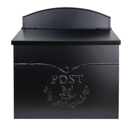 NACH Chelsea Wall Mount Mailbox for Outside, 11.5 x 5 x 13 inches, Black Mailboxes for Outside, Water Resistant Mailbox for Outside