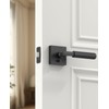 Amerdeco 1 Pack Privacy Door Handles, Matte Black Interior, Knurled