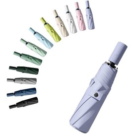 Travel Folding Umbrella Automatic Open/Close Handle Coating Layer Fabric Blocking/Portable Golf/Car Compact Umbrella/Lightweight Small Backpack/Rain Sun Anti UPF 50 UV Protection 99.9% /Men Women - Color: Purple, Size: 40inch