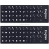 Universal Computer Keyboard Replacement Stickers - Black Background with White
