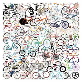 AUCEKO Pack of 100 Retro Bicycle Stickers Pack Retro Bicycle Sticker Set Waterproof Vinyl Stickers for Laptop Children Cars Motorcycle Bicycle Skateboard Luggage Suitcase Computer Sticker Graffiti