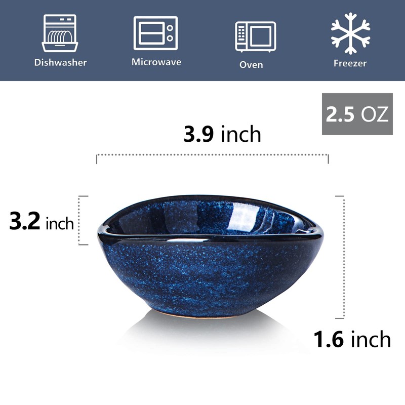 vicrays Ceramic Dipping Sauce Bowls – Small Charcuterie Dip Cups