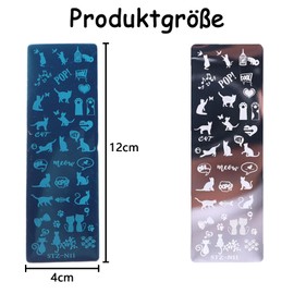 7 Stück Nail Stamping Plate, Nail Art Plates Stamping Stempel, Nails Art Stamper für Diy Nail, Mehrelement Nails Plates