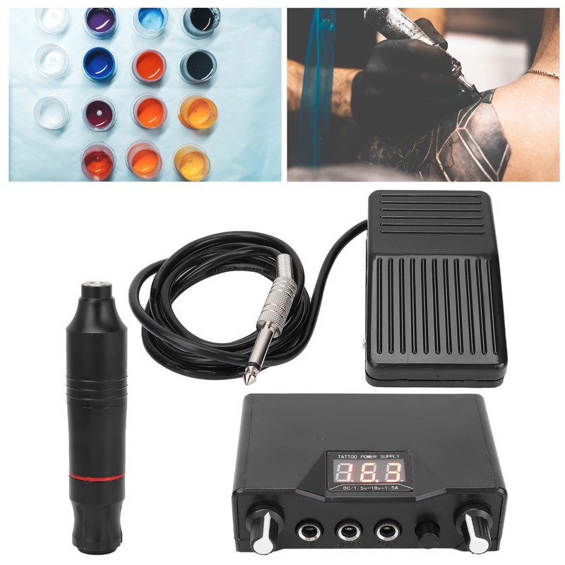 Professional Tattoo Pen Kit Tattoo Machine Foot Pedal Power Supply