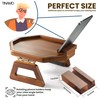 Tinamo Octagonal Acacia Sofa Arm Tray, Couch Armrest Table with