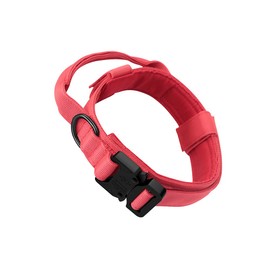 BUYTER Reflective Nylon Tactical Dog Collar Military Adjustable Durable for Large German Shepherd Outdoor Working Training Walking with Leash (XL, Red)